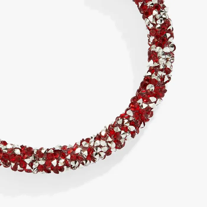 Bracelets Women Alex And Ani Crystal Crush Bangle Red Silver