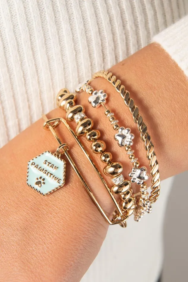 Bracelets Women Alex And Ani Dog 039Stay Pawsitive039 Bangle Gold