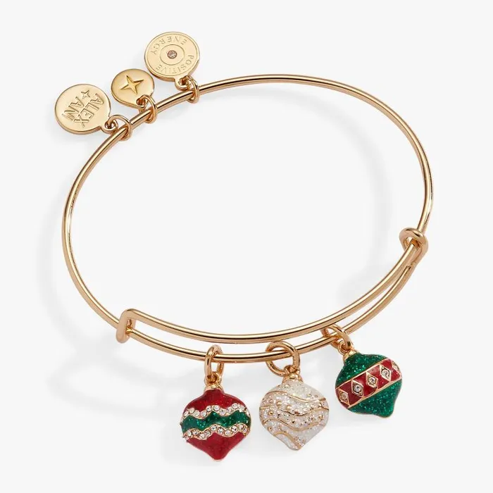 Bracelets Women Alex And Ani Holiday Ornament Charm Bangle Gold