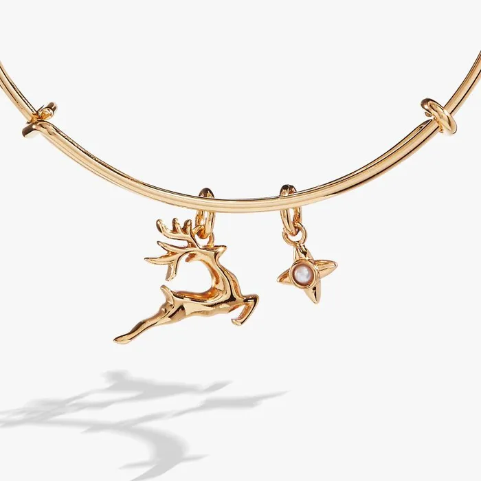 Bracelets Women Alex And Ani Holiday Reindeer Bangle Gold