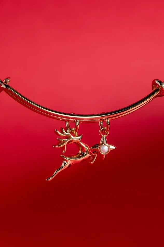 Bracelets Women Alex And Ani Holiday Reindeer Bangle Gold