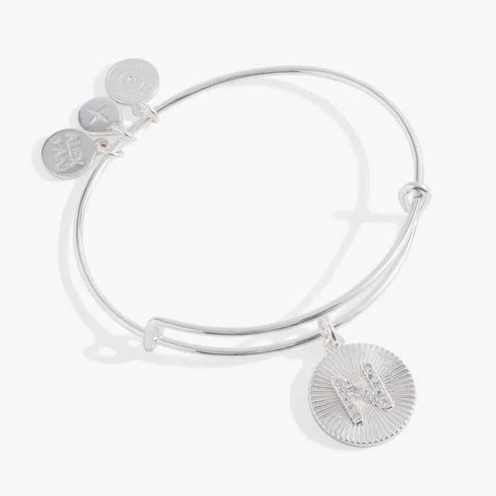 Bracelets Women Alex And Ani Initial N Pave Starburst Texture Bangle Gold