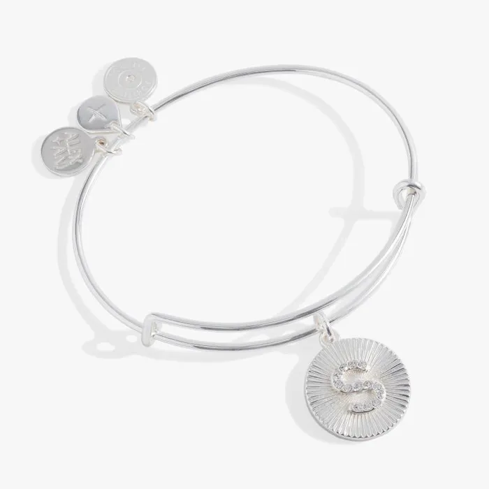 Bracelets Women Alex And Ani Initial S Pave Starburst Texture Bangle Gold