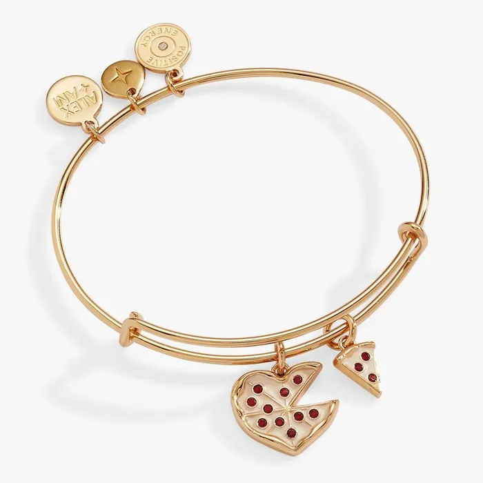Bracelets Women Alex And Ani Pizza My Heart Multi Charm Bangle Gold