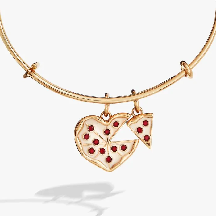 Bracelets Women Alex And Ani Pizza My Heart Multi Charm Bangle Gold