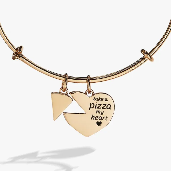 Bracelets Women Alex And Ani Pizza My Heart Multi Charm Bangle Gold