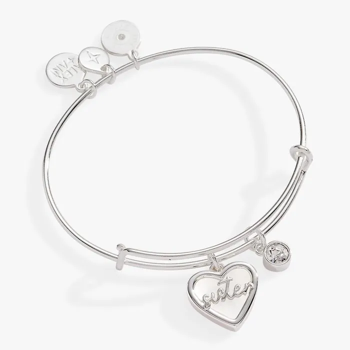 Bracelets Women Alex And Ani Sister Mother Of Pearl Bangle Silver