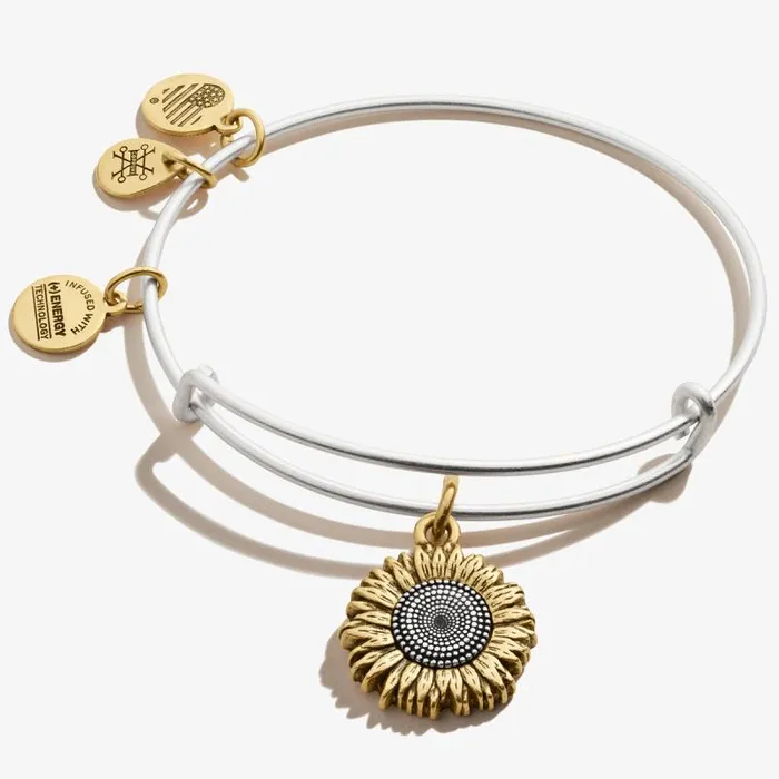 Bracelets Women Alex And Ani Sunflower Charm Bangle Rafaelian Silver