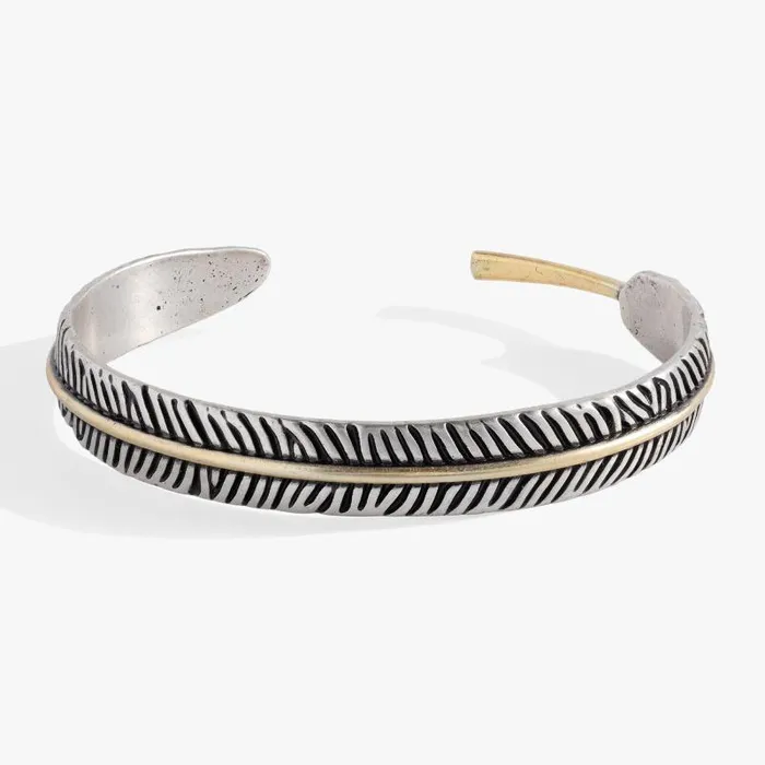 Bracelets Women Alex And Ani TwoTone Feather Cuff Bracelet Two Tone