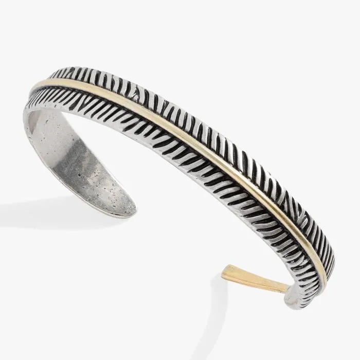 Bracelets Women Alex And Ani TwoTone Feather Cuff Bracelet Two Tone