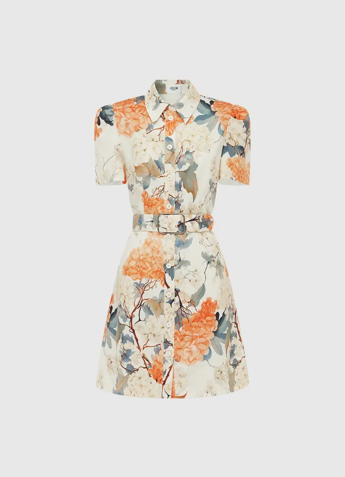 Bronte Mini Dress 8211 Hydrangea Print in Vanilla Women Dresses and Jumpsuits LEO LIN Bronte Mini Dress 8211 Hydrangea Print in Vanilla Women Dresses and Jumpsuits LEO LIN