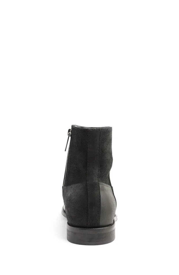 Bruno Magli Armando Patent Ombre Suede Zip Boot 8211 Black Men Dress Shoes