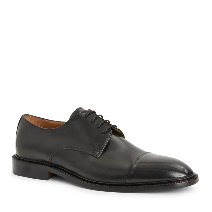 Bruno Magli Aydin Cap Toe Leather DerbyBlack Men Laceups and Oxfords