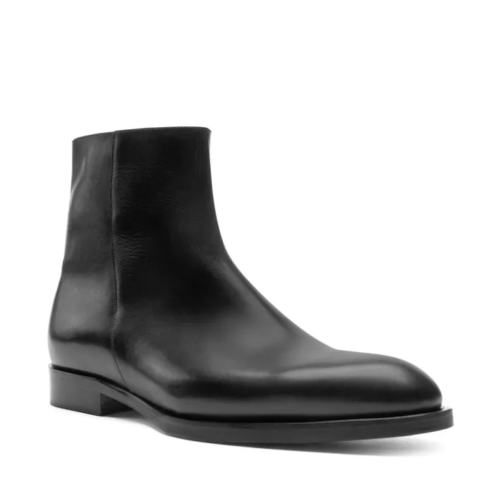 Bruno Magli Calvin Side Zip Leather BootBlack Men Boots