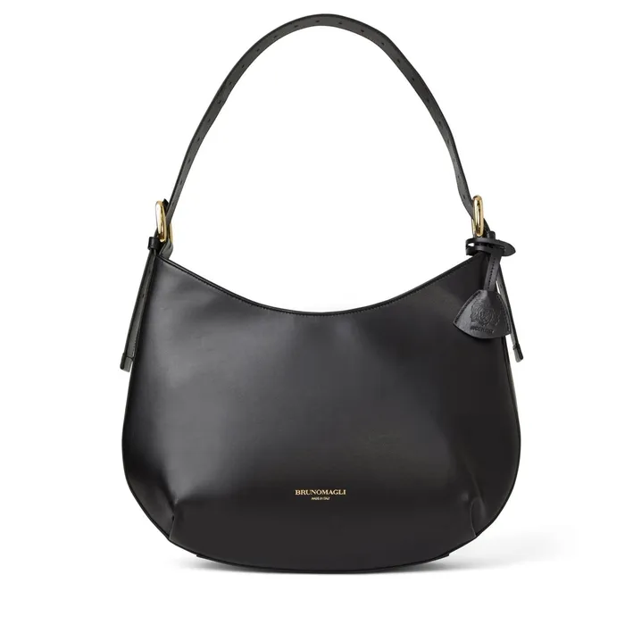 Bruno Magli Cora Hobo Handbag Black Nappa Leather Women Handbags