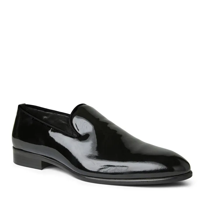 Bruno Magli Danilo ALine Patent Leather Smoking SlipperBlack Men Dress Shoes