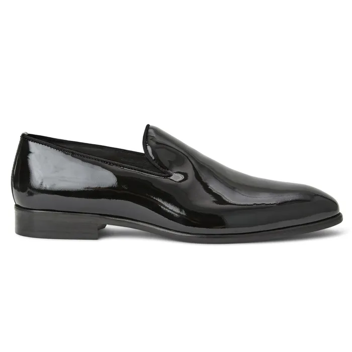 Bruno Magli Danilo ALine Patent Leather Smoking SlipperBlack Men Dress Shoes