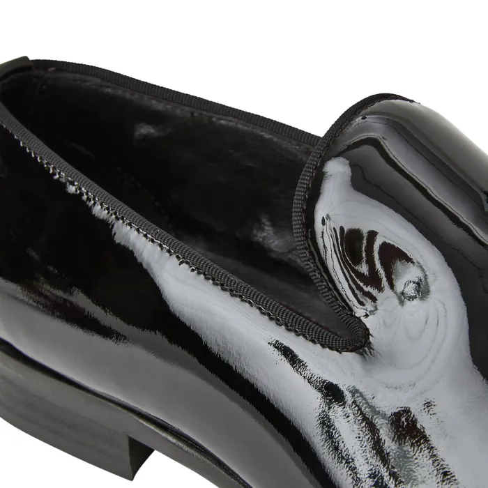 Bruno Magli Danilo ALine Patent Leather Smoking SlipperBlack Men Dress Shoes