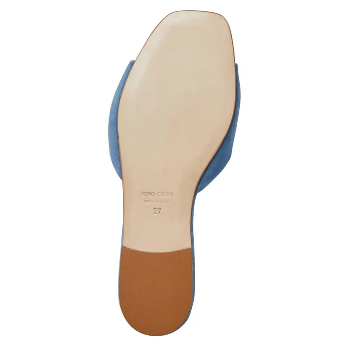 Bruno Magli FABIA Single Banded Slide LIGHT BLUE SUEDE Women Sandals and Slides