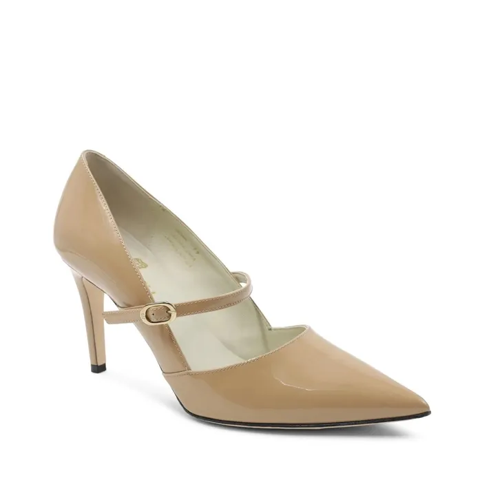 Bruno Magli Gemma MaryJane Leather Pump 8211 Honey Patent Women Heels