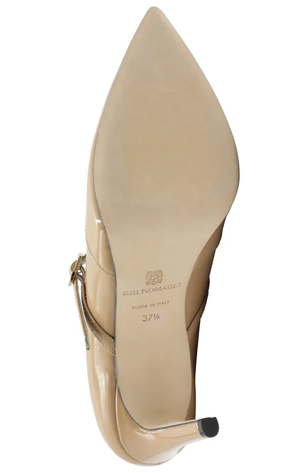 Bruno Magli Gemma MaryJane Leather Pump 8211 Honey Patent Women Heels