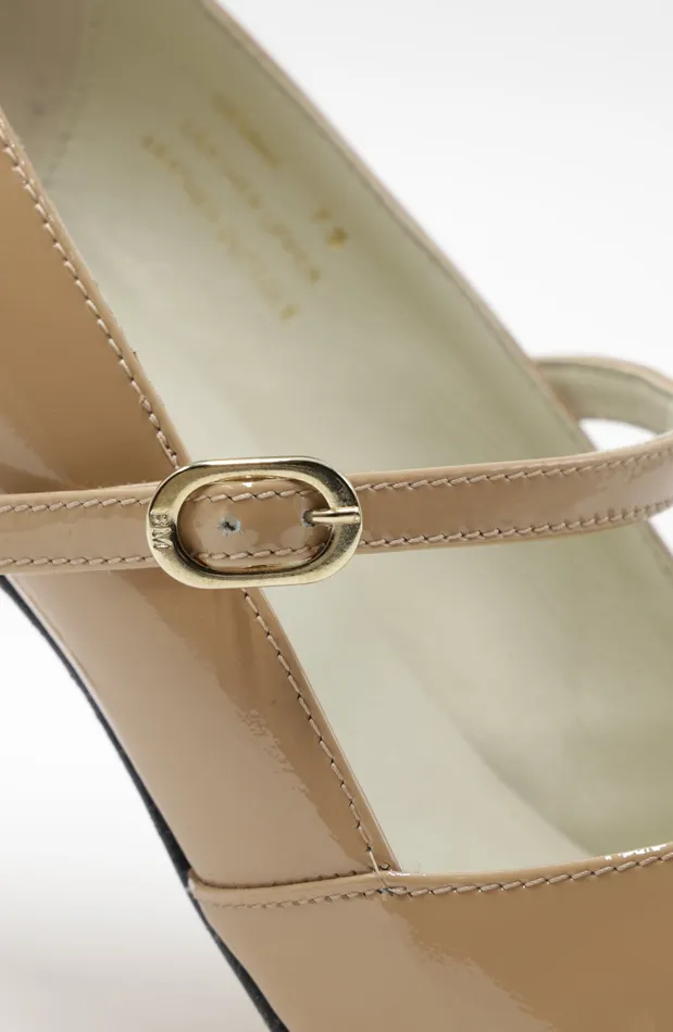 Bruno Magli Gemma MaryJane Leather Pump 8211 Honey Patent Women Heels