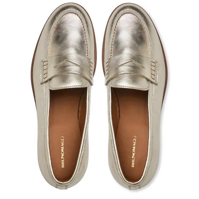 Bruno Magli LIXIA LOAFER GOLD METALLIC Women Flats and Loafers