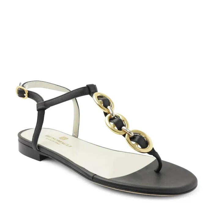 Bruno Magli Marina Leather Embellished Thong Sandal 8211 Black Women Sandals and Slides Bruno Magli Marina Leather Embellished Thong Sandal 8211 Black Women Sandals and Slides