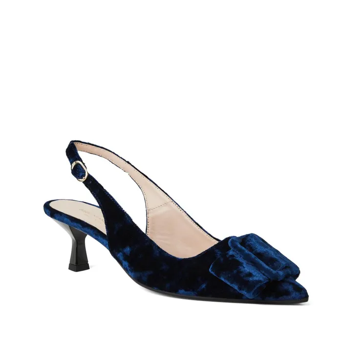 Bruno Magli Morena Slingback Pump Navy Velvet Women Pumps