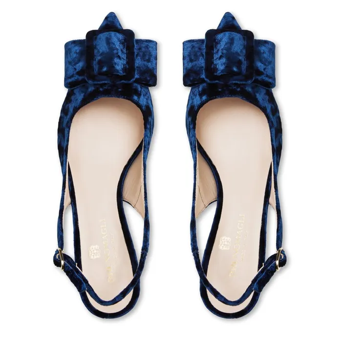 Bruno Magli Morena Slingback Pump Navy Velvet Women Pumps Bruno Magli Morena Slingback Pump Navy Velvet Women Pumps
