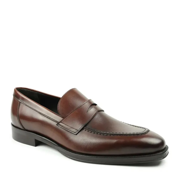 Bruno Magli Nathan Penny Loafer 8211 Rust Men Dress Shoes