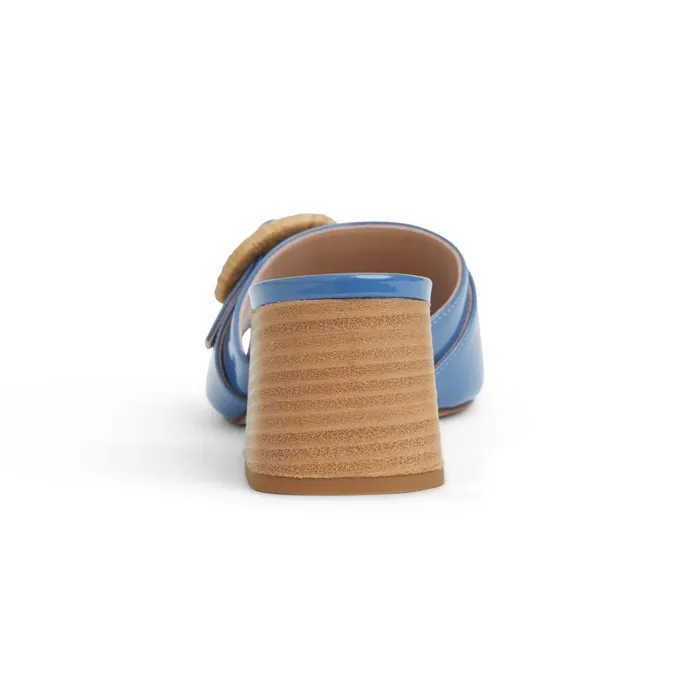 Bruno Magli PAGE Single Band Sandal BLUE PATENT Women Sandals and Slides