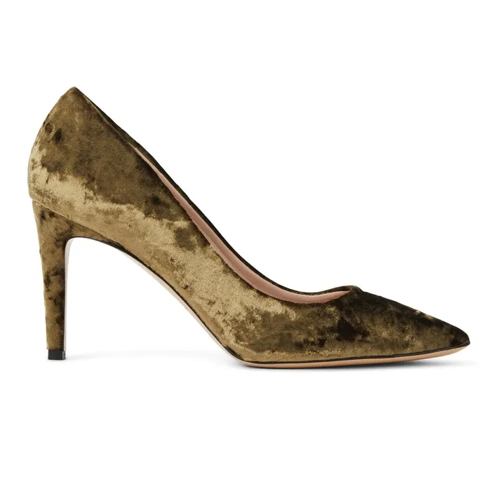 Bruno Magli Telma Pointed Toe Pump Olive Velvet Women Evening Bruno Magli Telma Pointed Toe Pump Olive Velvet Women Evening