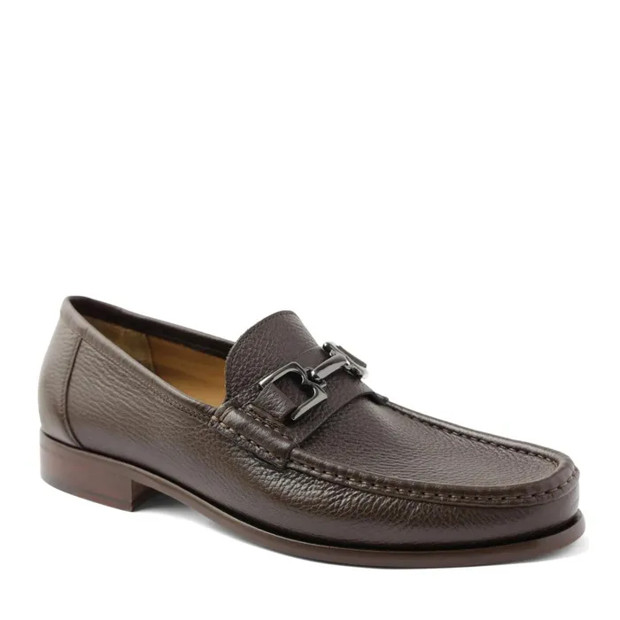 Bruno Magli Trieste Classic Leather Moccasin 8211 Dark Brown Cervo Men Loafers and Slipons