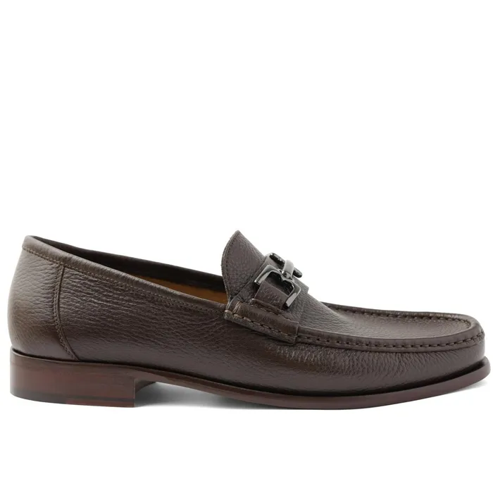 Bruno Magli Trieste Classic Leather Moccasin 8211 Dark Brown Cervo Men Loafers and Slipons