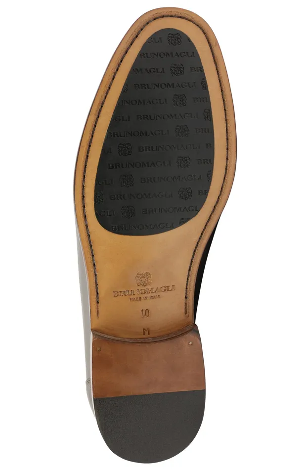 Bruno Magli Trieste Classic Leather Moccasin 8211 Dark Brown Cervo Men Loafers and Slipons