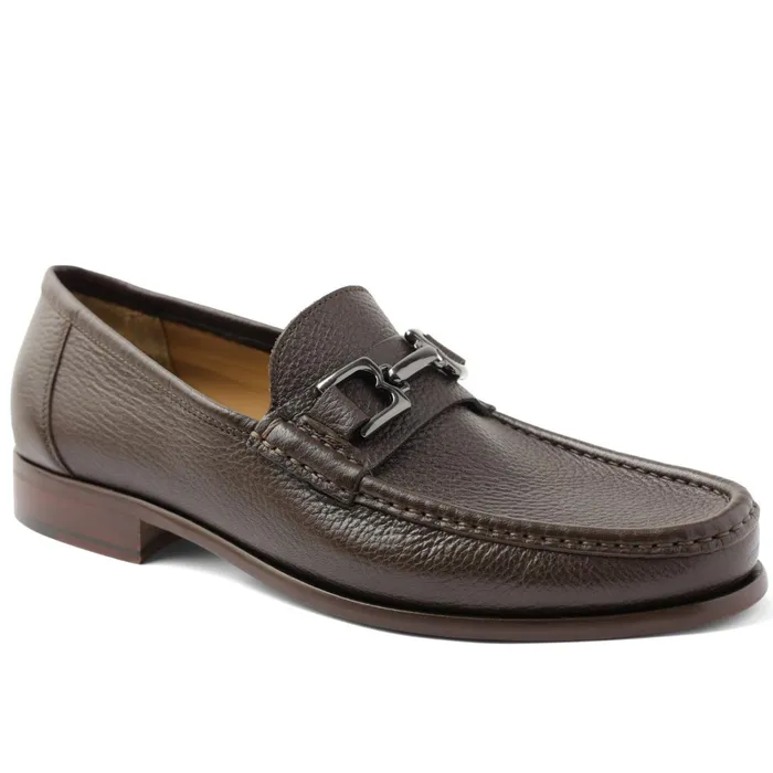 Bruno Magli Trieste Classic Leather Moccasin 8211 Dark Brown Cervo Men Loafers and Slipons