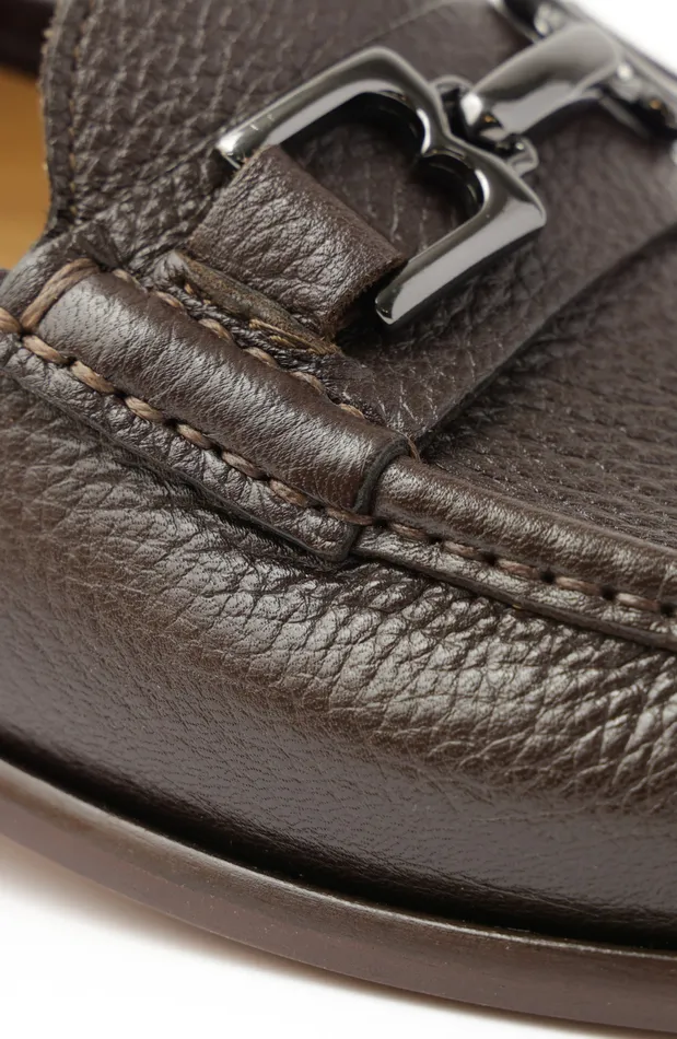 Bruno Magli Trieste Classic Leather Moccasin 8211 Dark Brown Cervo Men Loafers and Slipons