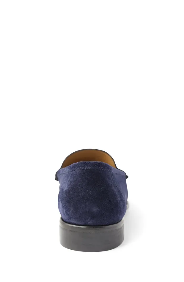 Bruno Magli Trieste Classic Leather Moccasin 8211 Navy Suede Men Loafers and Slipons