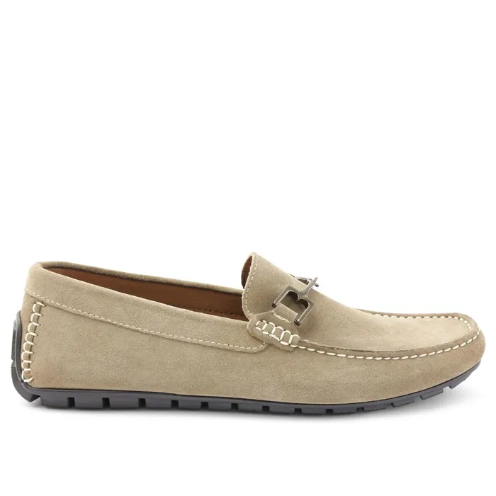 Bruno Magli Xander Suede Driving Moccasin 8211 Taupe Men Dress Shoes