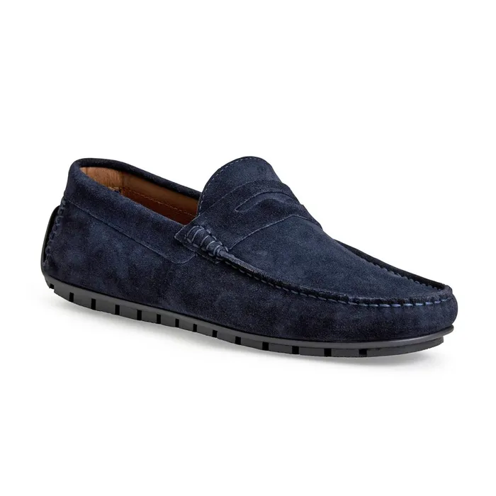 Bruno Magli XANE CASUAL SUEDE SLIPON DRIVING MOCCASINNAVY Men Loafers and Slipons