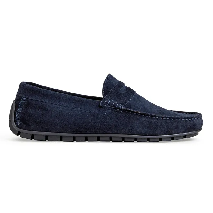 Bruno Magli XANE CASUAL SUEDE SLIPON DRIVING MOCCASINNAVY Men Loafers and Slipons