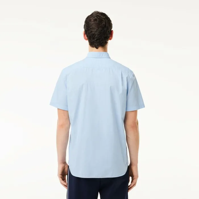 Button Down Shirts Men Lacoste Men039s Regular Fit Gingham Print Shirt White Blue F6z