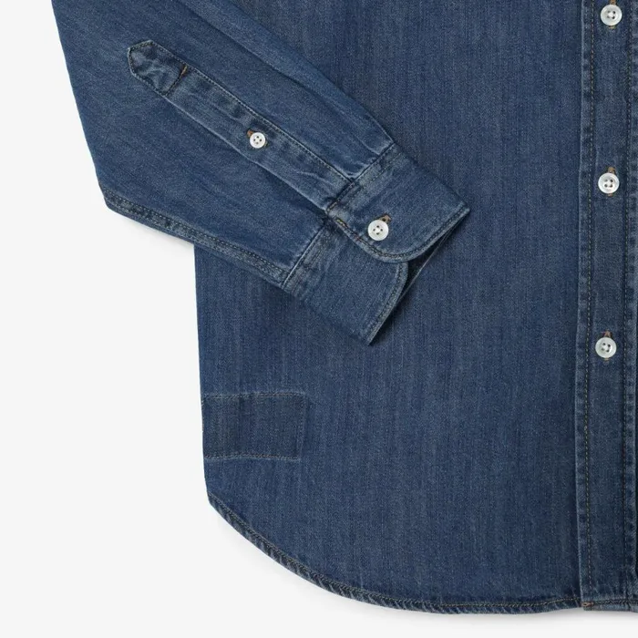 Button Down Shirts Men Lacoste Men039s Regular Fit Organic Cotton Denim Shirt Blue Cdz