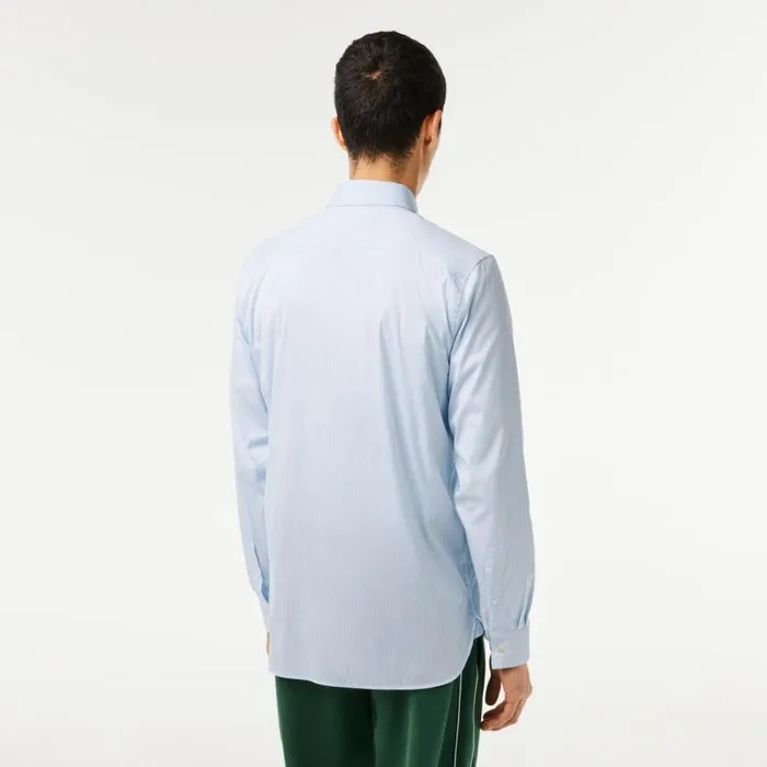 Button Down Shirts Men Lacoste Men039s Slim Fit Check Stretch Poplin Shirt White Blue F6z