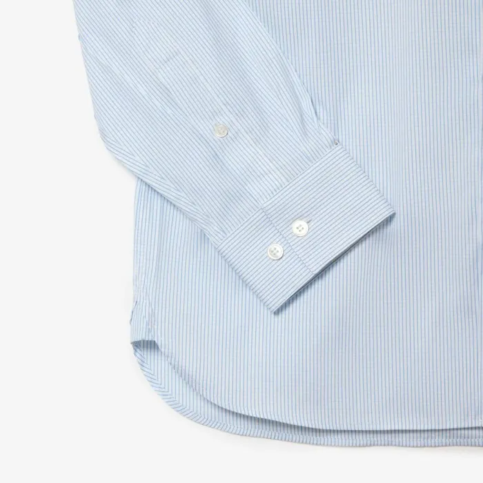 Button Down Shirts Men Lacoste Men039s Slim Fit Check Stretch Poplin Shirt White Blue F6z