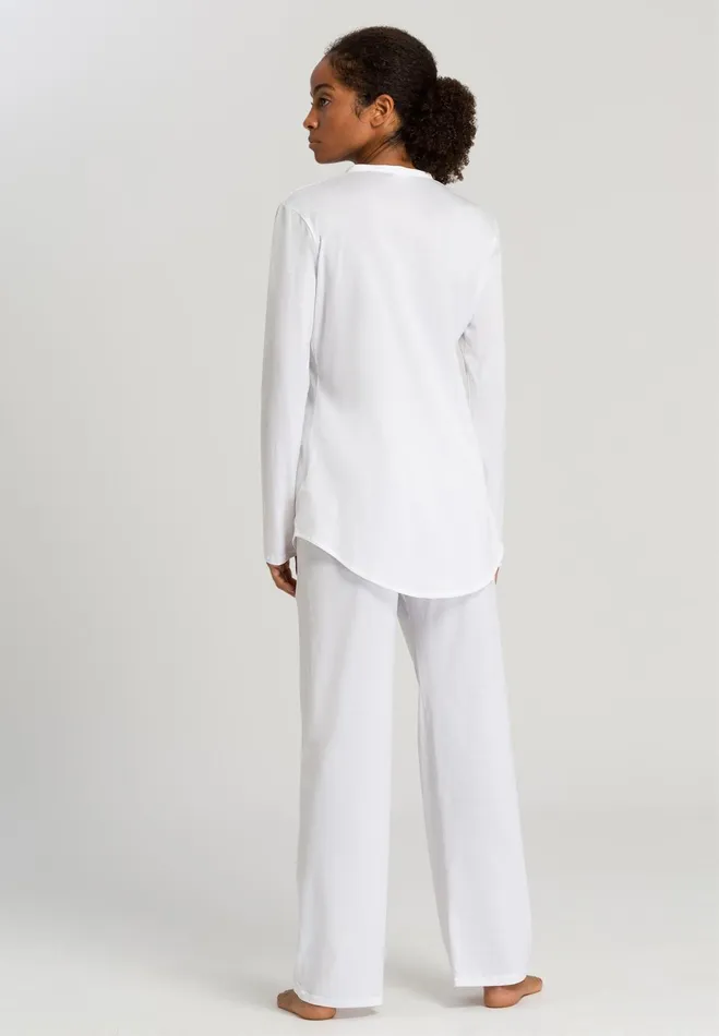 Button Front Cotton Pajama Set White Women HANRO Pajama Sets