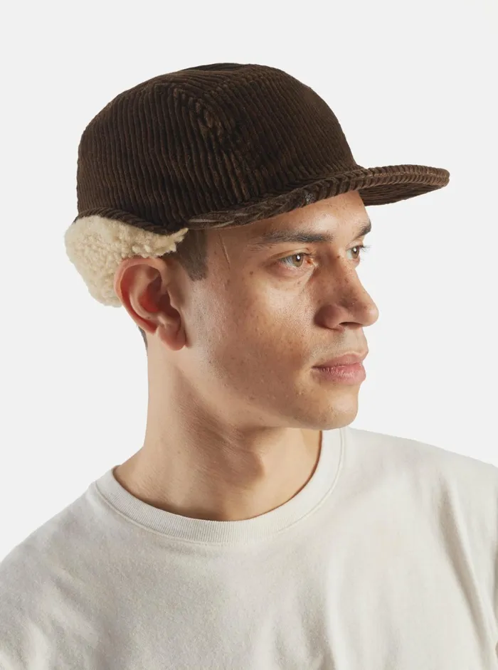 Cableami 5w Cap In Brown Corduroy Men Universal Works Hats
