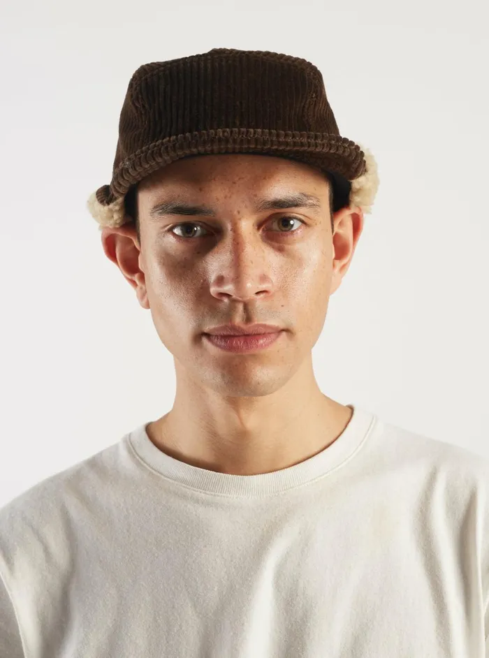Cableami 5w Cap In Brown Corduroy Men Universal Works Hats