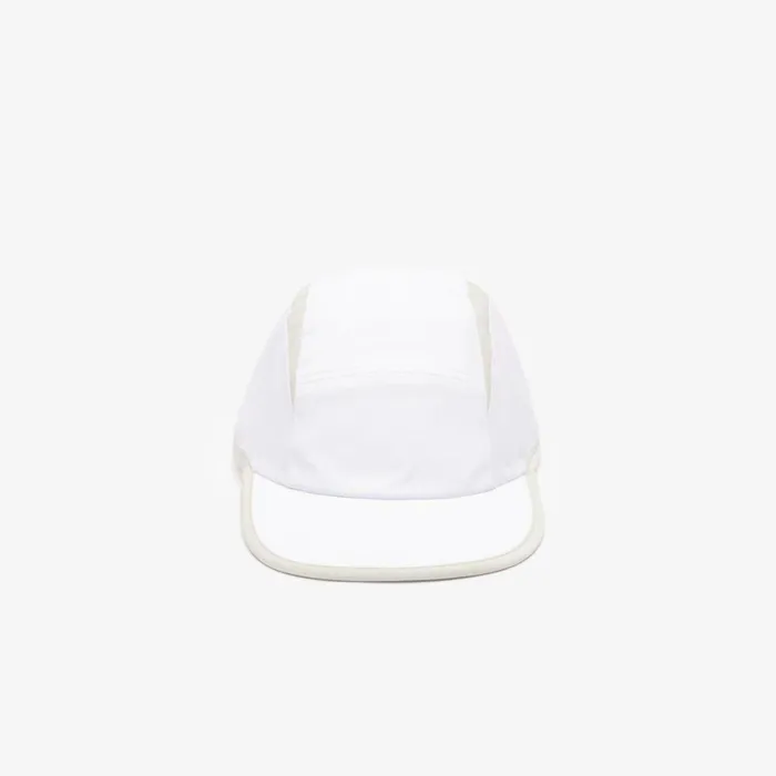 Caps and Hats MenWomen Lacoste Unisex Jockey Cap With Contrast Cutouts White Grey Iz9